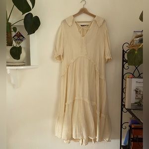 ZARA ruffled gauze prairie dress